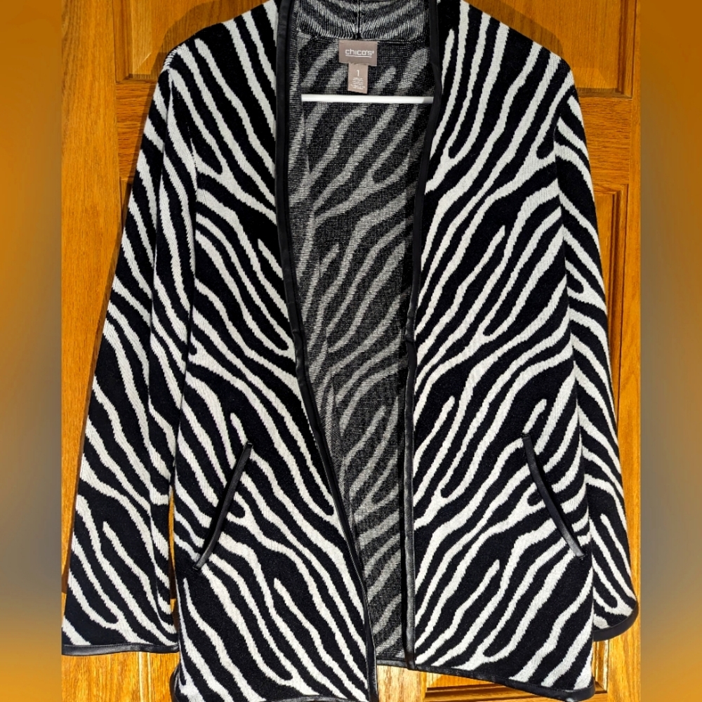 Chico's Cardigan, Medium, Zebra